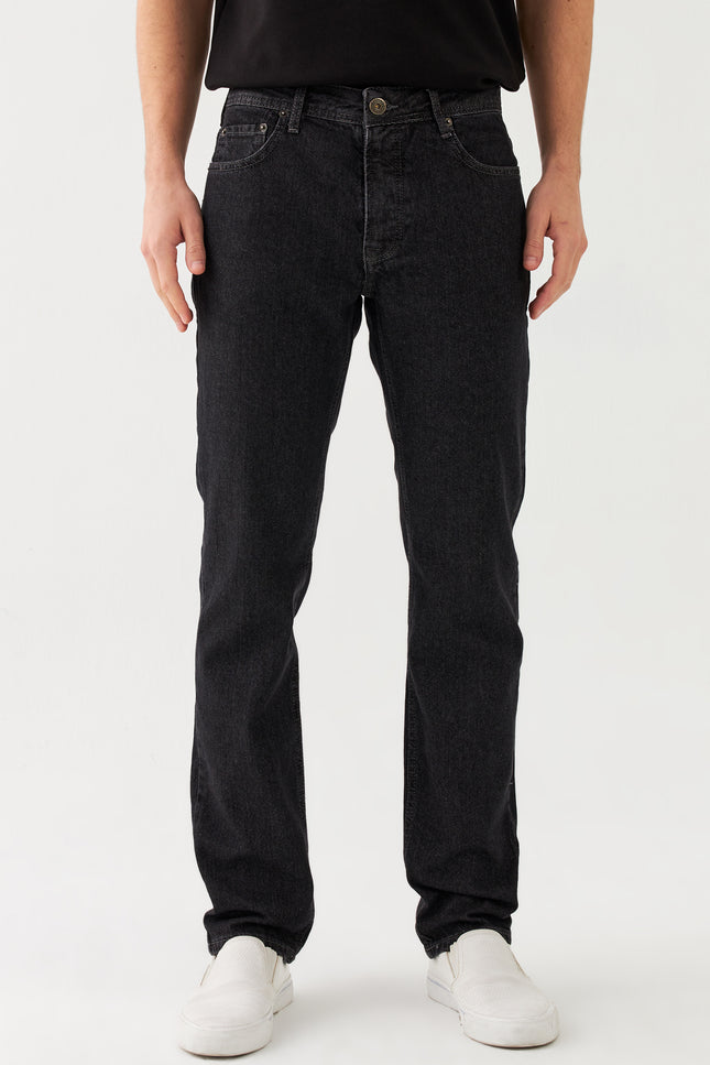 Sauvage Denim Tapered Fit Jeans Anthrazit Schwarz