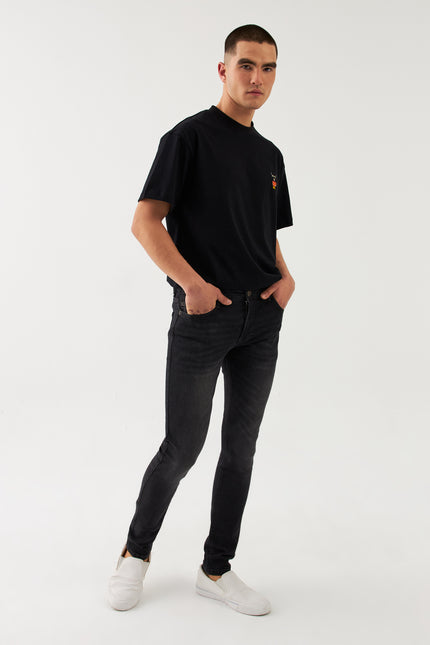 Sauvage Denim Skinny Fit Jeans Schwarz kullanılmış