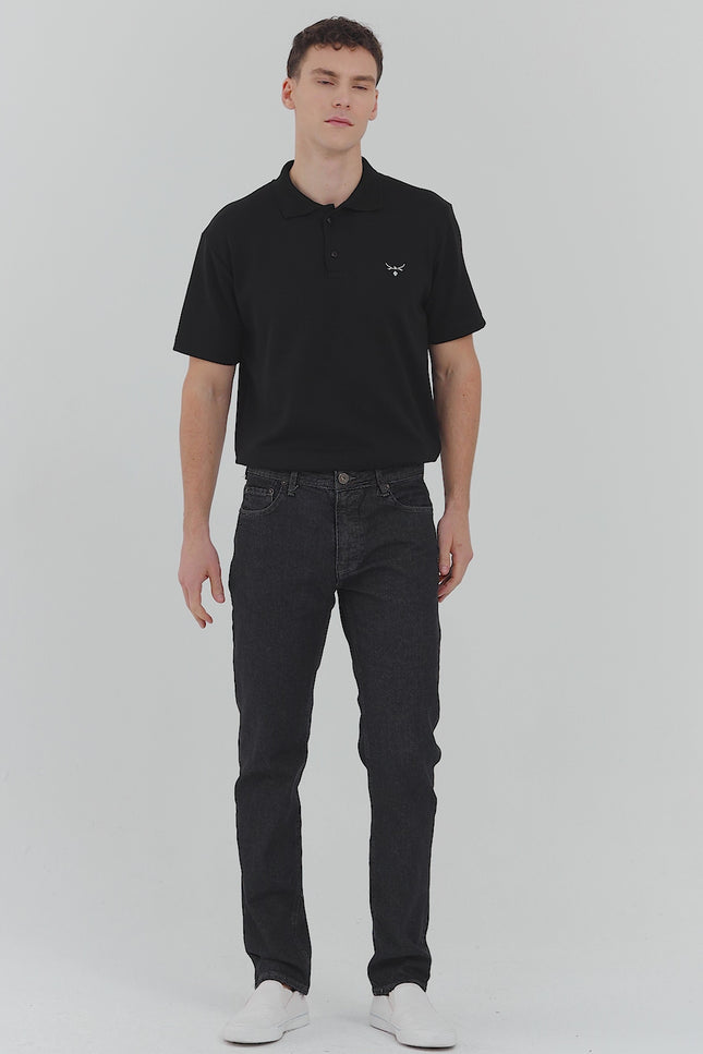 Sauvage Denim Tapered Fit Jeans Anthrazit Schwarz